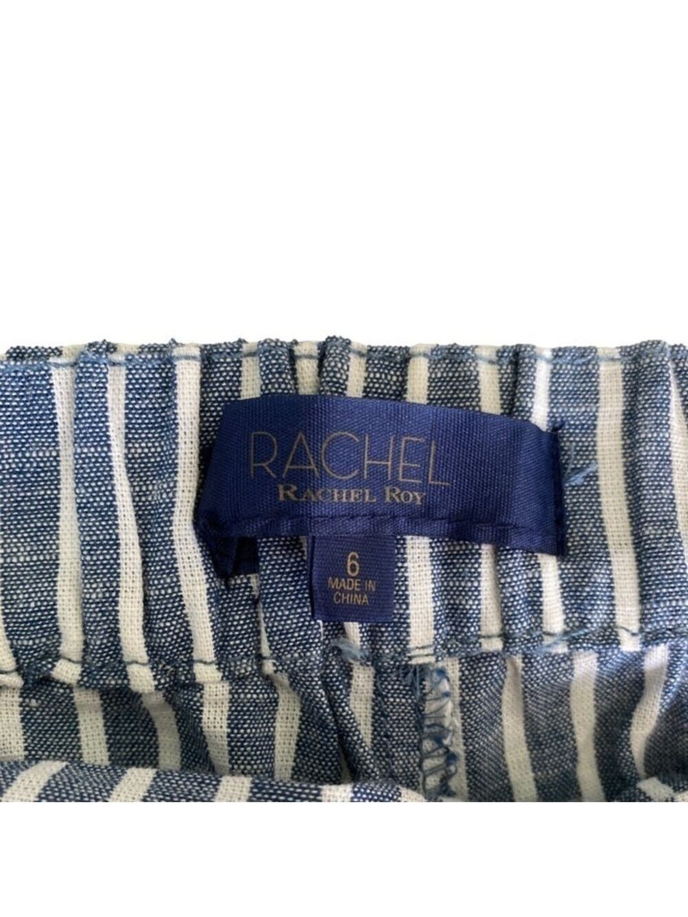 Rachel Roy Jumpsuit Cropped Blue and White Stripe Womens Size 6 - Picture 6 of 7